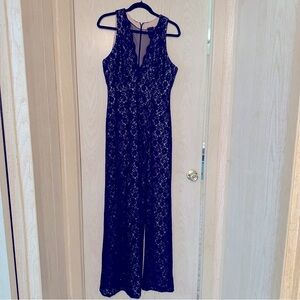Navy full length formal gown. Size 14.  Used - like new. Brand: Night Way